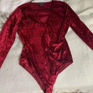 Trouve Medium Velvet wrapped body suit